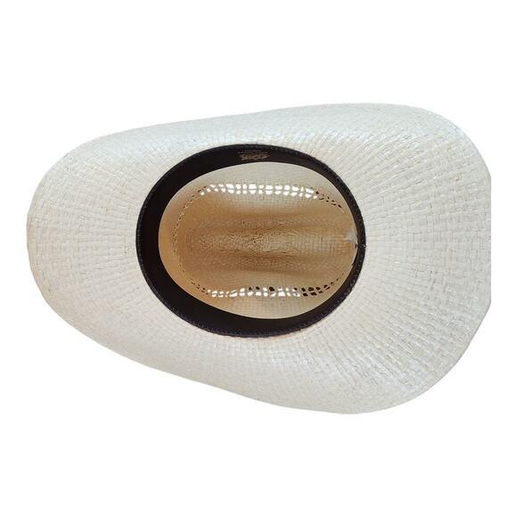 John B Stetson company cowboy hat sz 6 3/4 western hat with brown band - Picture 6 of 13